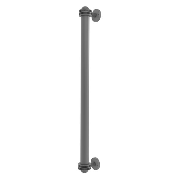 Allied Brass Matte Grey Finish 18-in Refrigerator Pull with Dotted Accents