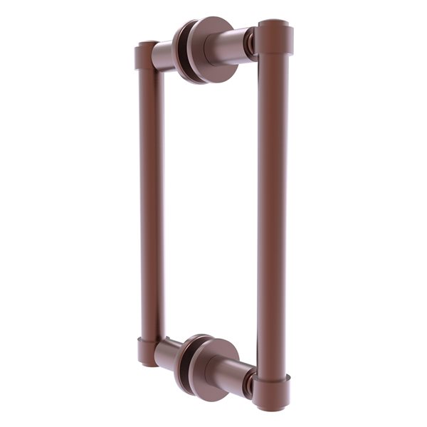 Allied Brass Contemporary 8-in Back to Back Shower Door Pull in Antique copper