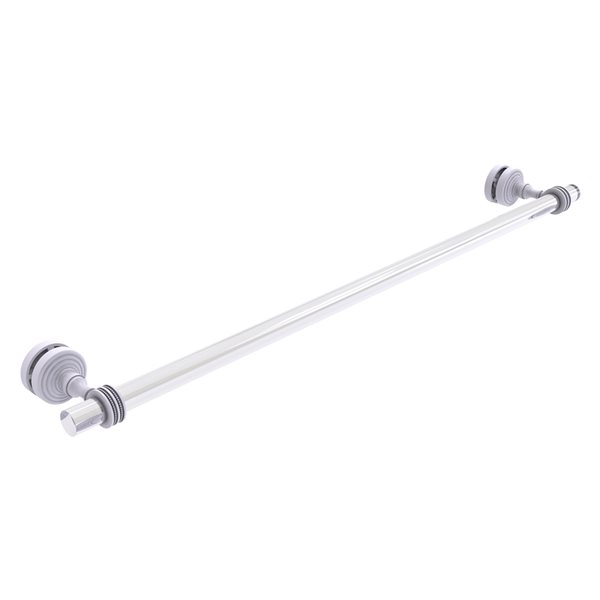 Allied Brass Pacific Grove Matte White 30-in Shower Door Towel Bar with Dotted Accents