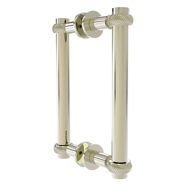 Allied Brass Contemporary Polished nickel 8-in Back to Back Shower Door Pull with Twisted Accent