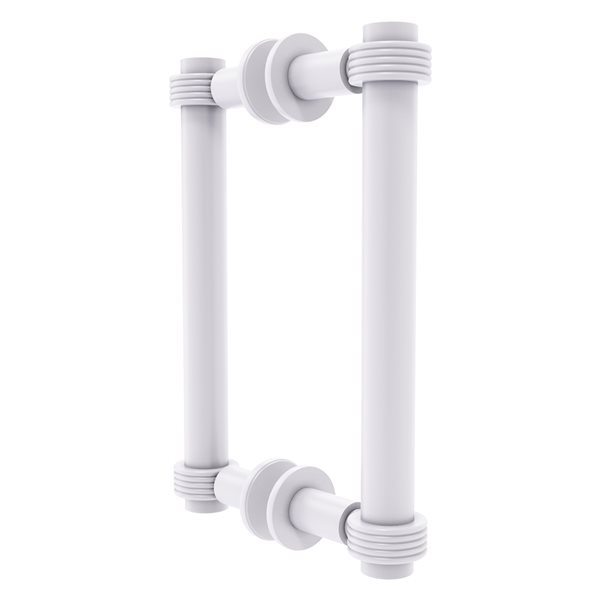 Allied Brass Contemporary White 8-in Back to Back Shower Door Pull with Grooved Accent