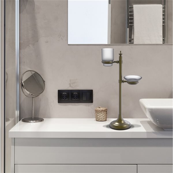 Allied Brass Antique Brass Vanity Top Multi-Accessory Ring Stand