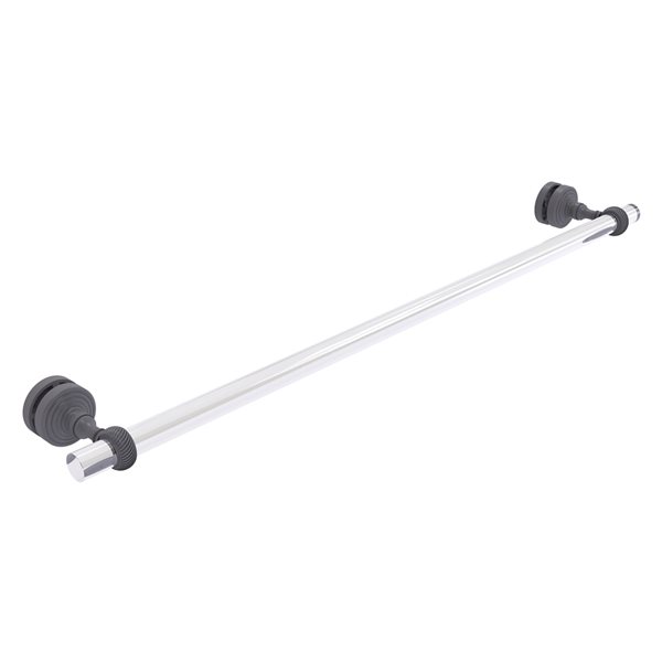 Allied Brass Pacific Grove Matte Grey 30-in Shower Door Towel Bar with Twisted Accents