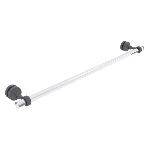 Allied Brass Pacific Grove Matte Grey 30-in Shower Door Towel Bar with Grooved Accents