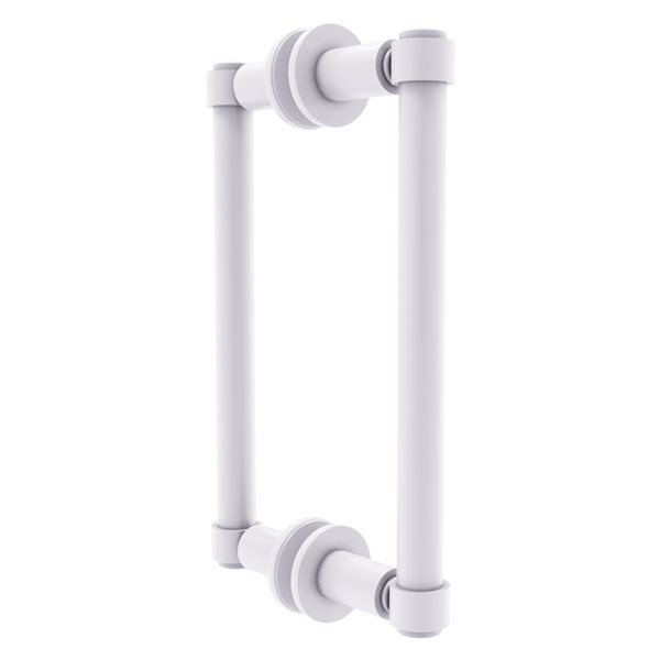 Allied Brass Contemporary 8-in Back to Back Shower Door Pull in White