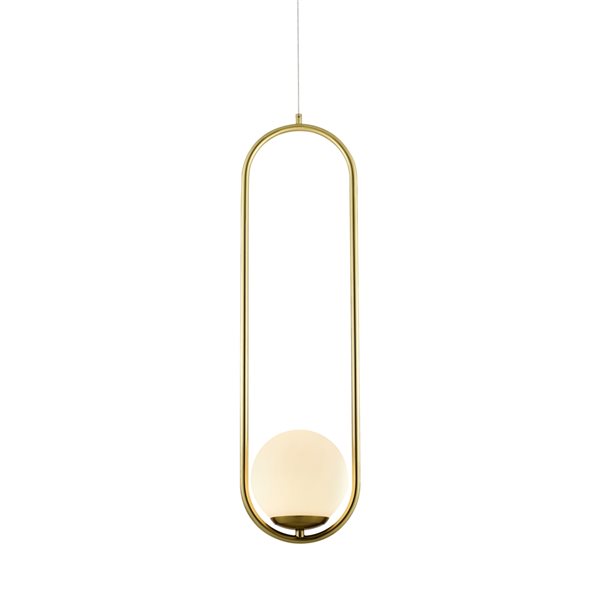 VONN Lighting Capri 7-in Integrated LED ETL Certified Antique Brass Pendant with Glass Shade