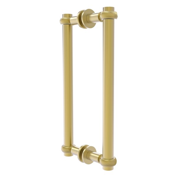 Allied Brass Satin Brass Contemporary 12-in Back to Back Shower Door Pull with Twisted Accent