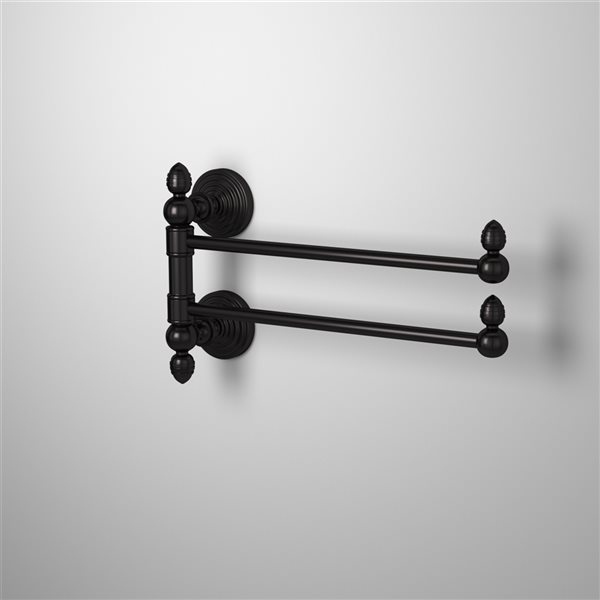 Allied Brass Waverly Place Collection 2-Swing Arm Towel Rail in Matte Black