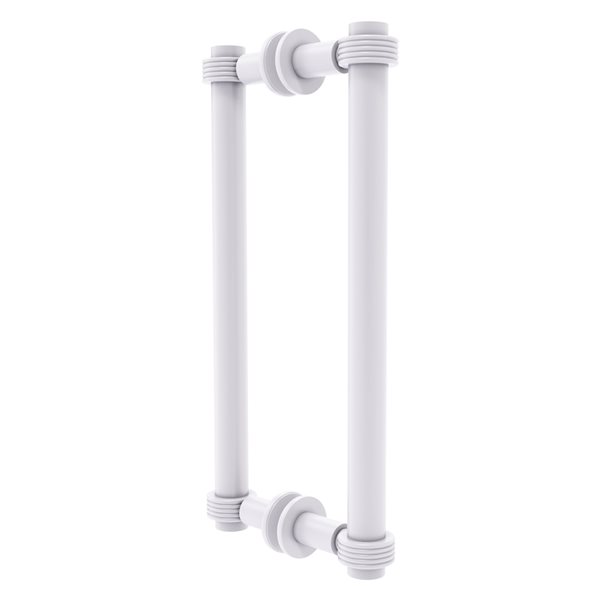 Allied Brass White Contemporary 12-in Back to Back Shower Door Pull with  Grooved Accent