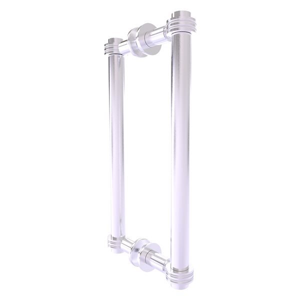 Allied Brass Satin Chrome Contemporary 12-in Back to Back Shower Door Pull with Dotted Accent