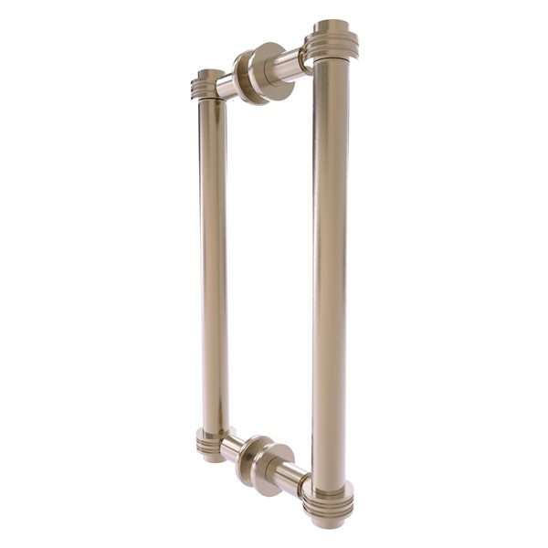 Allied Brass Pewter Contemporary 12-in Back to Back Shower Door Pull with Dotted Accent