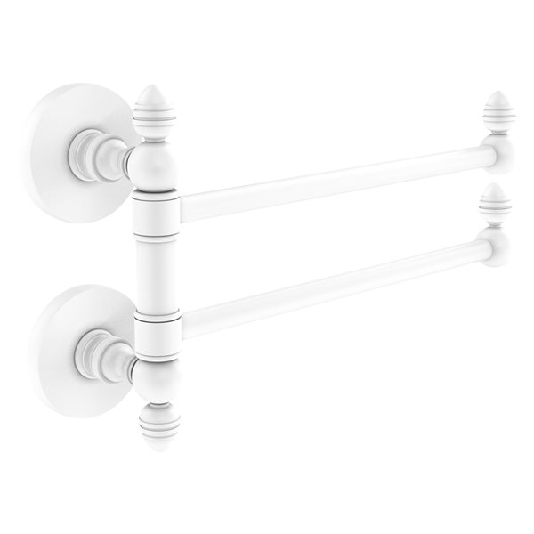 Allied Brass Prestige Skyline Collection 2-Swing Arm Towel Rail in Matte White