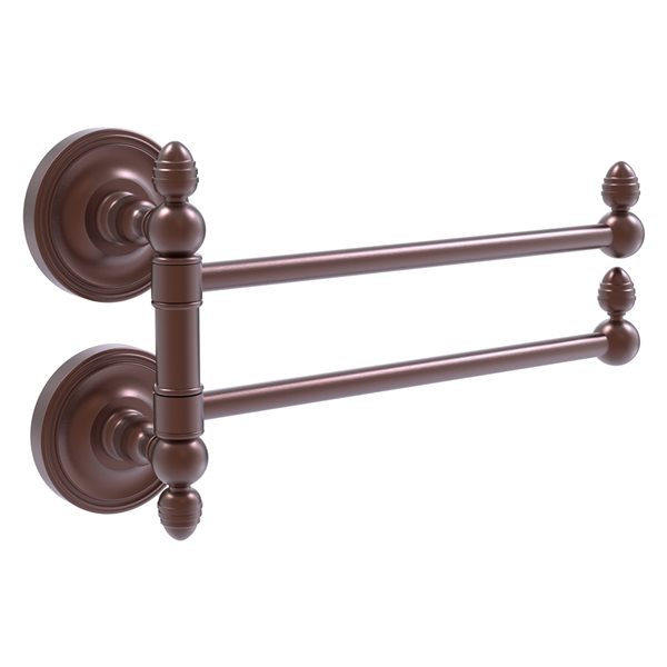 Allied Brass Prestige Regal Collection 2-Swing Arm Towel Rail in Antique Copper