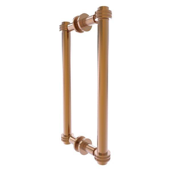 Allied Brass Brushed Bronze Contemporary 12-in Back to Back Shower Door Pull with Dotted Accent