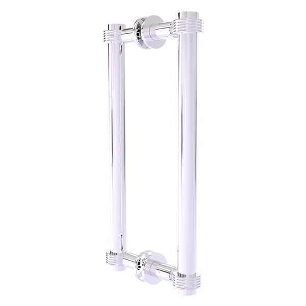 Allied Brass Polished Chrome Contemporary 12-in Back to Back Shower Door Pull with Grooved Accent
