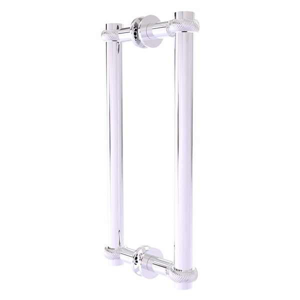 Allied Brass Polished Chrome Contemporary 12-in Back to Back Shower Door Pull with Twisted Accent