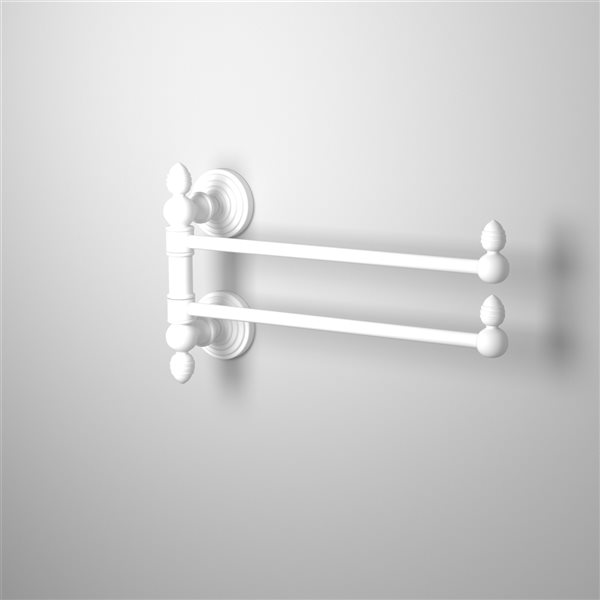 Allied Brass Waverly Place Collection 2-Swing Arm Towel Rail in Matte White