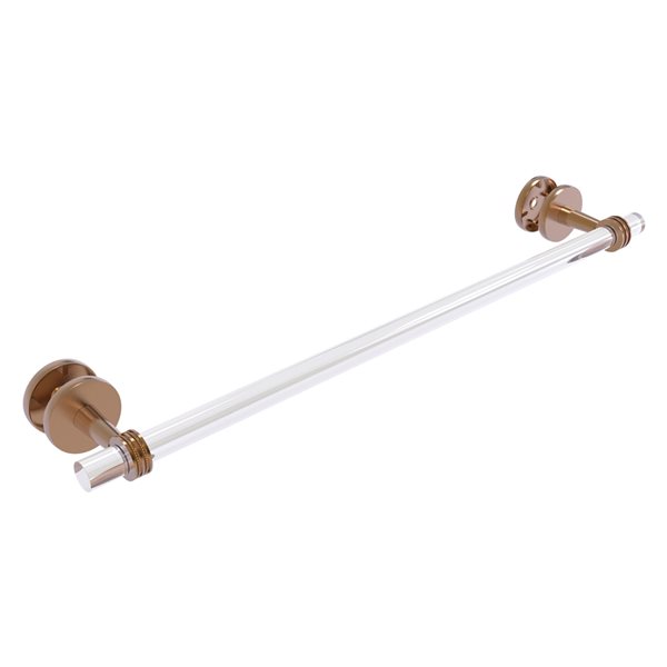 Allied Brass Clearview 24-in Brushed Bronze Wall Mount Single Towel Bar with Dotted Accents