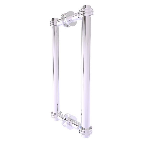 Allied Brass Polished Chrome Contemporary 12-in Back to Back Shower Door Pull with Dotted Accent