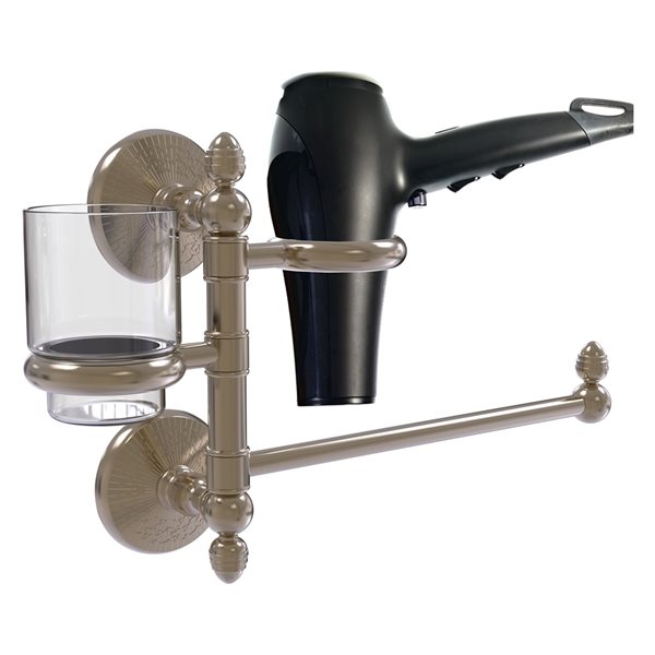 Allied Brass Monte Carlo Antique Pewter Brass Hair Dryer Holder