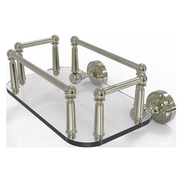 Allied Brass Dottingham Polished Nickel 1-Tier Brass Wall Mount Bathroom Shelf