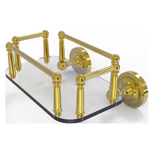 Allied Brass Prestige Regal Polished Brass 1-Tier Brass Wall Mount Bathroom Shelf
