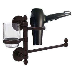 Allied Brass Prestige Skyline Antique Bronze Brass Hair Dryer Holder