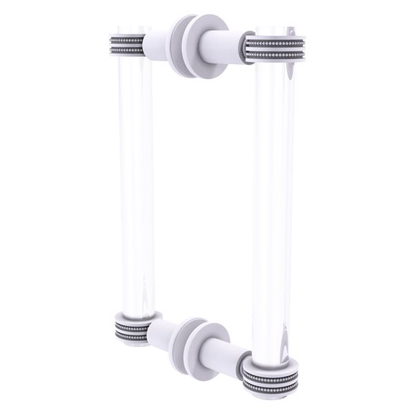 Allied Brass Clearview 8-in Hinged Shower Door Handle in White Finish