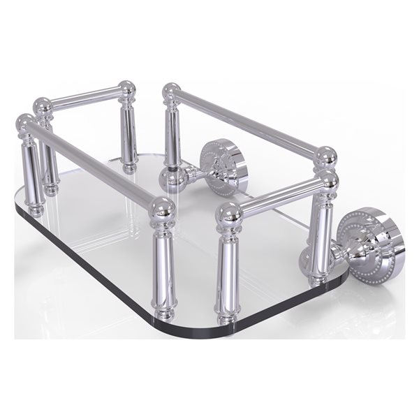 Allied Brass Dottingham Polished Chrome 1-Tier Brass Wall Mount Bathroom Shelf