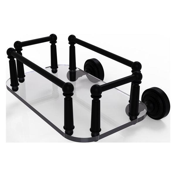 Allied Brass Dottingham Matte Black 1-Tier Brass Wall Mount Bathroom Shelf