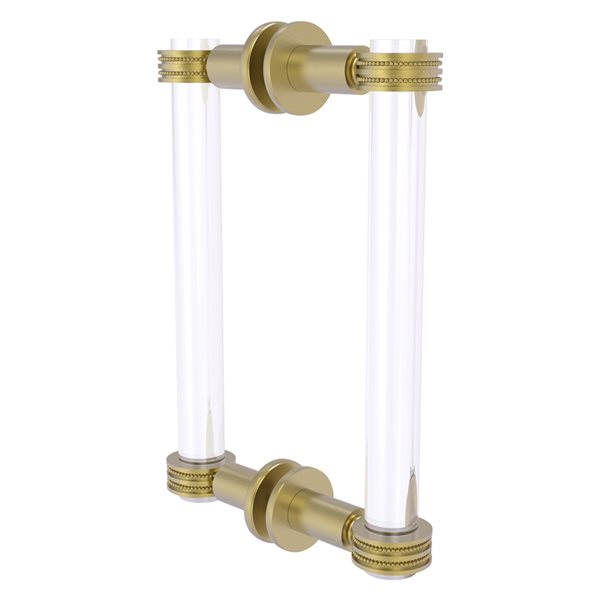 Allied Brass Clearview 8-in Hinged Shower Door Handle in Satin Brass Finish