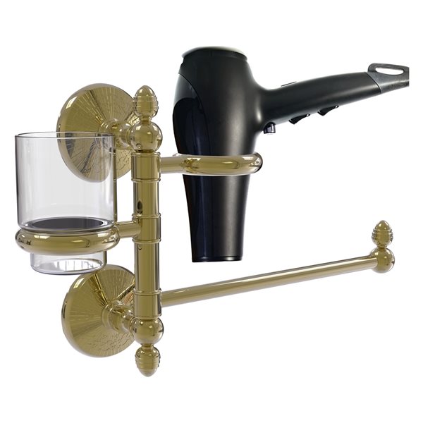 Allied Brass Monte Carlo Unlacquered Brass Brass Hair Dryer Holder