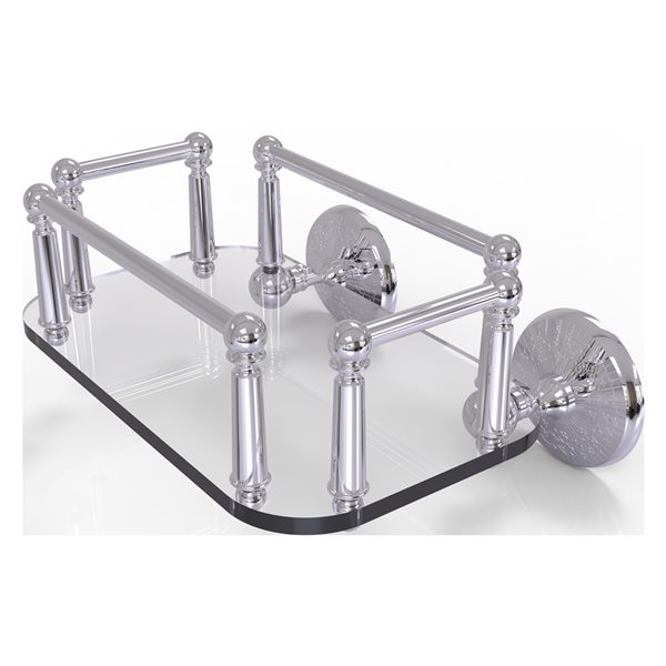 Allied Brass Monte Carlo Polished Chrome 1-Tier Brass Wall Mount