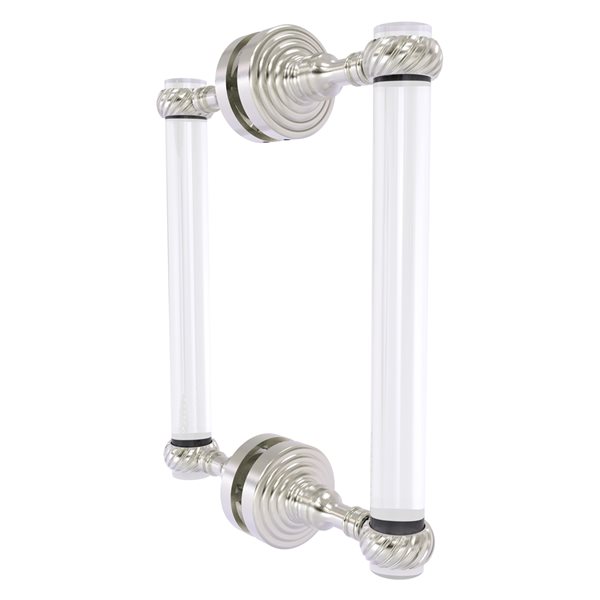 Allied Brass Pacific Grove 8-in Hinged Shower Door Handle - Satin Nickel