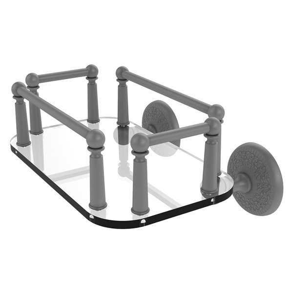 Allied Brass Monte Carlo Matte Grey 1-Tier Brass Wall Mount Bathroom Shelf