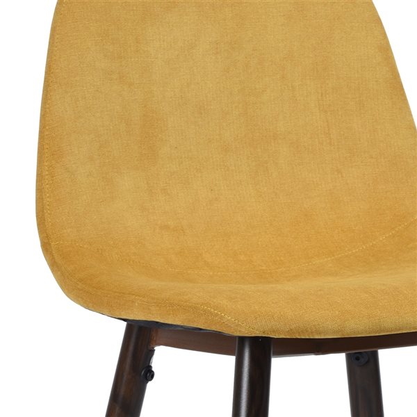 Homycasa Charlton Yellow Counter Height (22-in to 26-in) Upholstered Bar Stool - 2-Pack