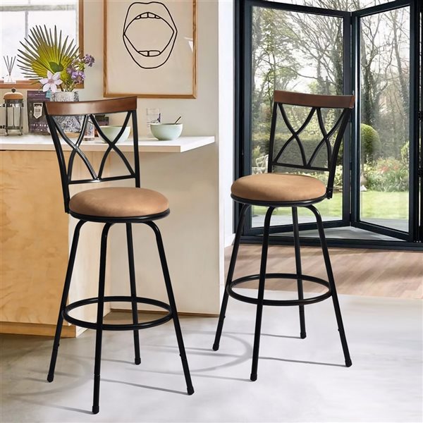 Furniturer 2 Pack Swivel Adjustable, What Is The Seat Height Of A Counter Bar Stool