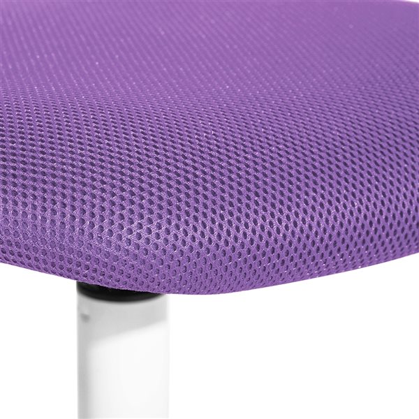 Homy Casa Carnation White Purple Ergonomic Adjustable Height Swivel Desk Chair