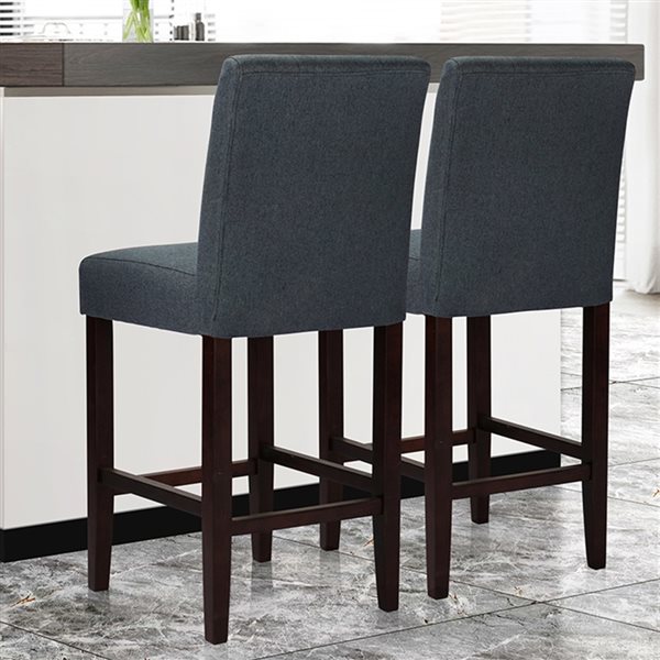 Homy Casa Kiki Navy Blue Counter Height (22-in to 26-in) Upholstered Bar Stool - 2-Pack