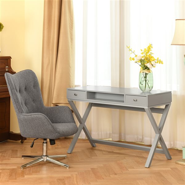 Homy Casa Parca 44.1-in Grey Modern/Contemporary Computer Desk