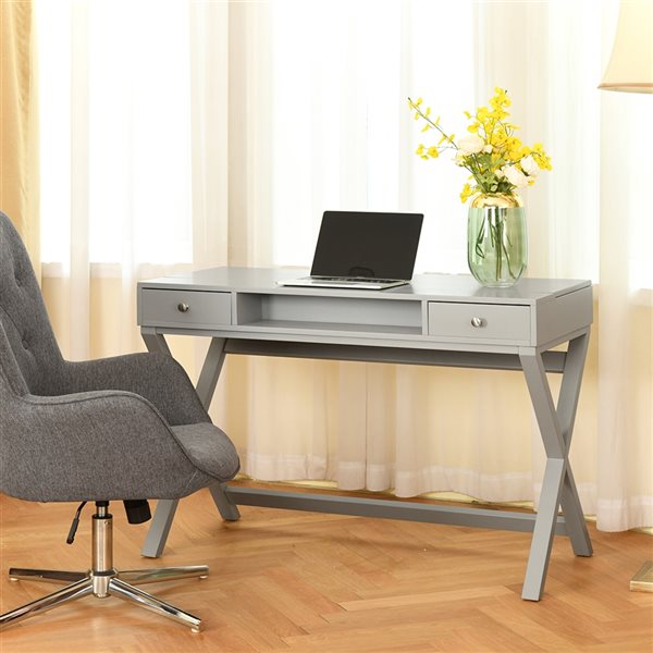 Homy Casa Parca 44.1-in Grey Modern/Contemporary Computer Desk