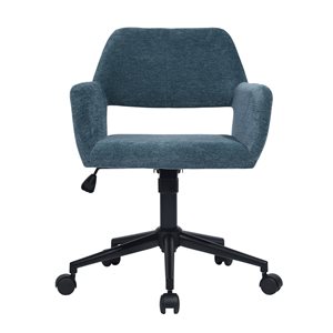 Chaise de bureau ergonomique Ross par FurnitureR bleu sarcelle pivotante à hauteur réglable