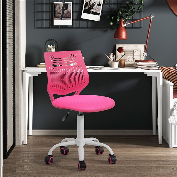 Homycasa Favors Pink Ergonomic Adjustable Height Swivel Desk Chair
