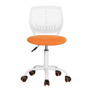 Chaise de bureau ergonomique Carnation White par Homycasa orange pivotante à hauteur réglable
