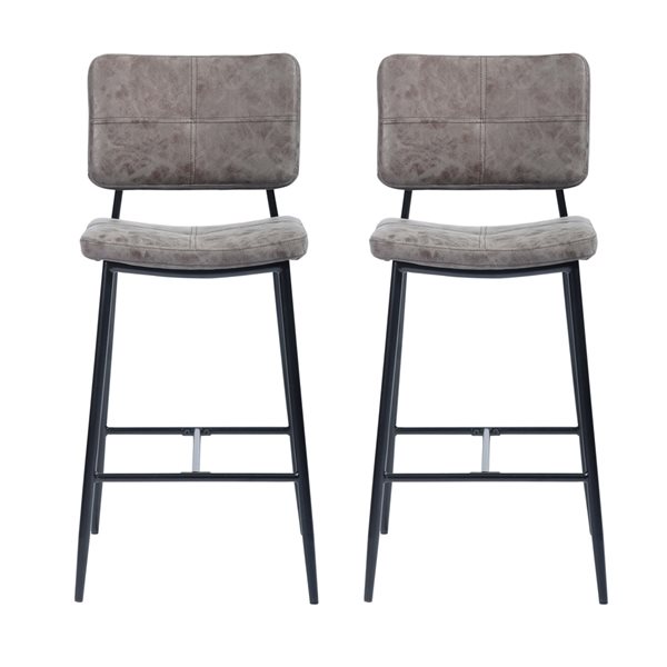 Furniturer Independence Vintage Grey, Gray Fabric Counter Height Stools