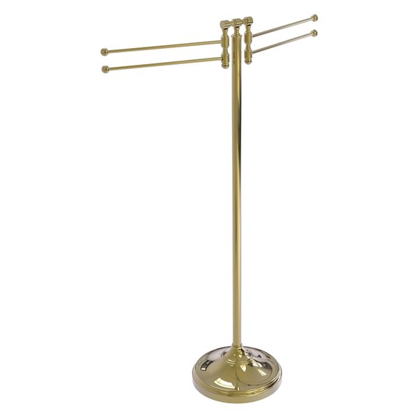 Allied Brass Retro Dot Unlacquered Brass Freestanding Towel Rack
