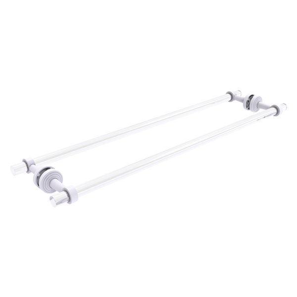 Allied Brass Pacific Beach 30-in Back to Back Shower Door Towel Bar in Matte White