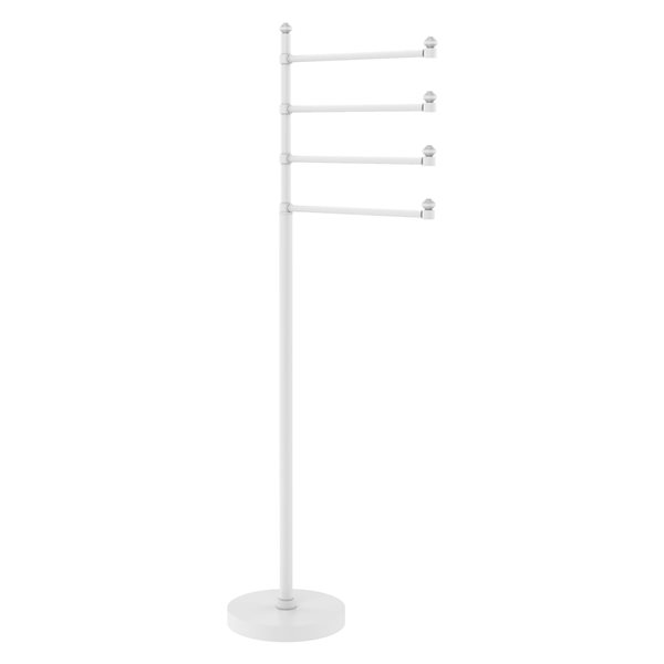 Allied Brass Southbeach Matte White Freestanding Towel Rack