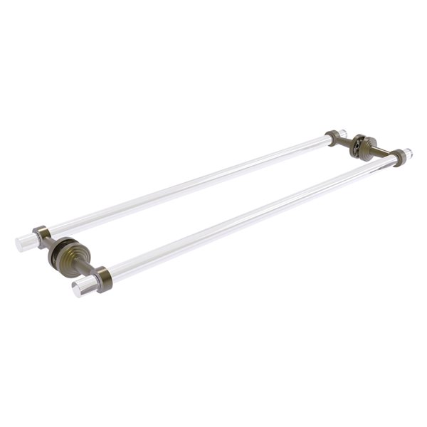 Allied Brass Pacific Beach 30-in Back to Back Shower Door Towel Bar in Antique Brass