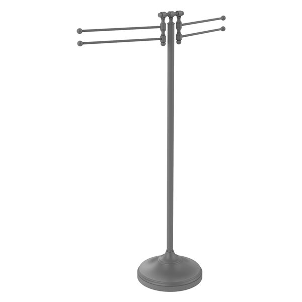 Allied Brass Retro Wave Matte Grey Freestanding Towel Rack